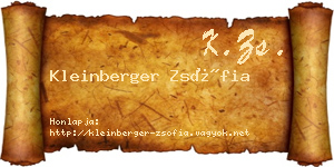 Kleinberger Zsófia névjegykártya
